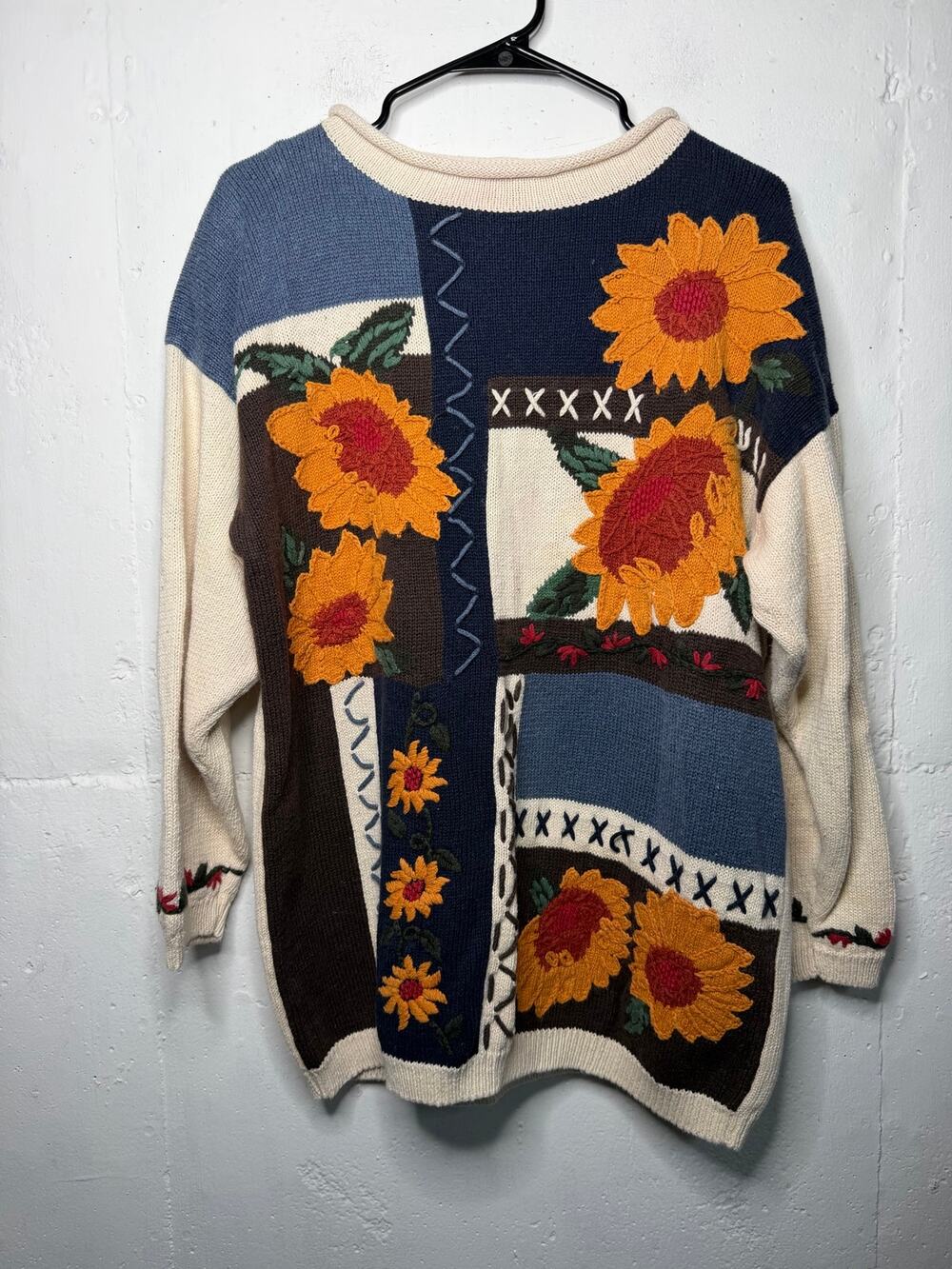 Vintage Knit Cottagecore Sweater XL 18/20 Shoulder Pads